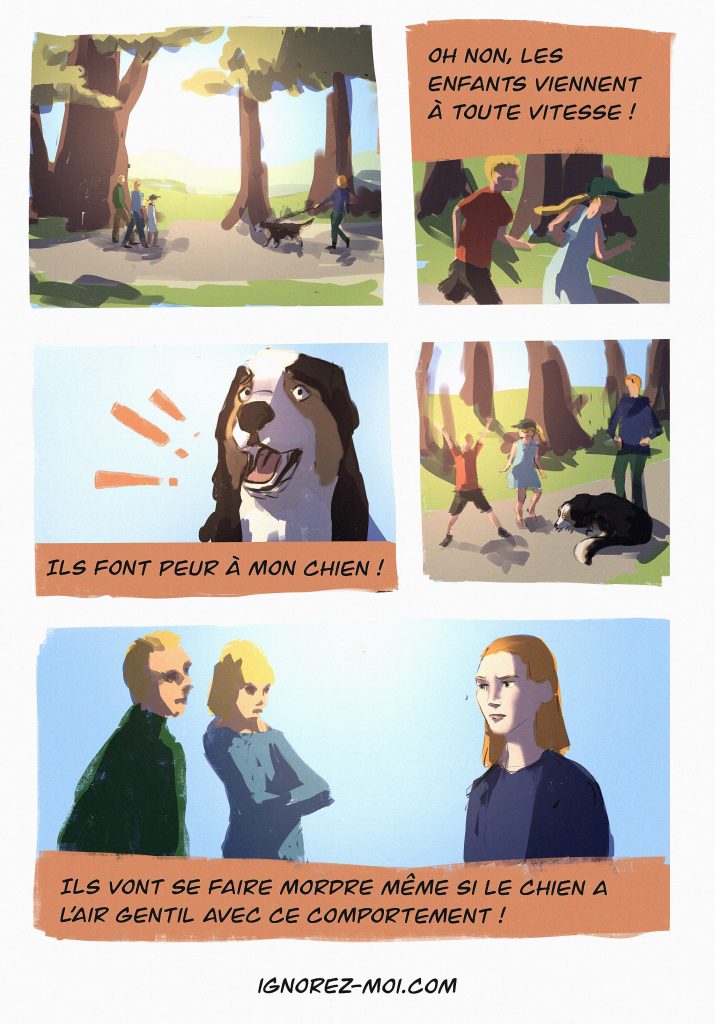 Ne pas approcher un chien avec son enfant