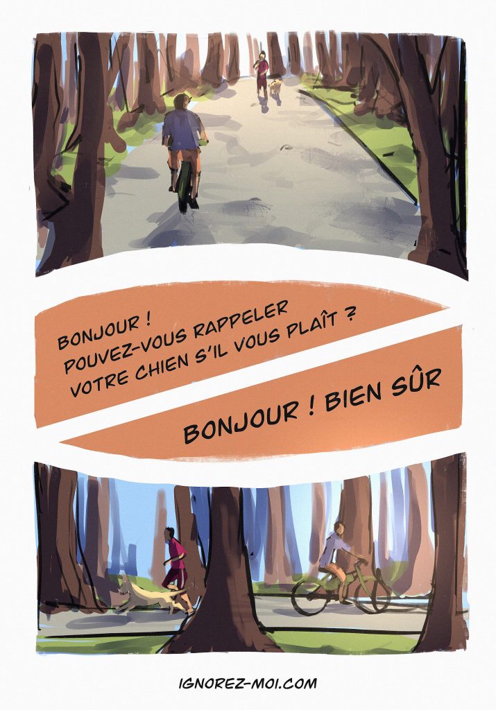 Croiser sereinement un chien à vélo